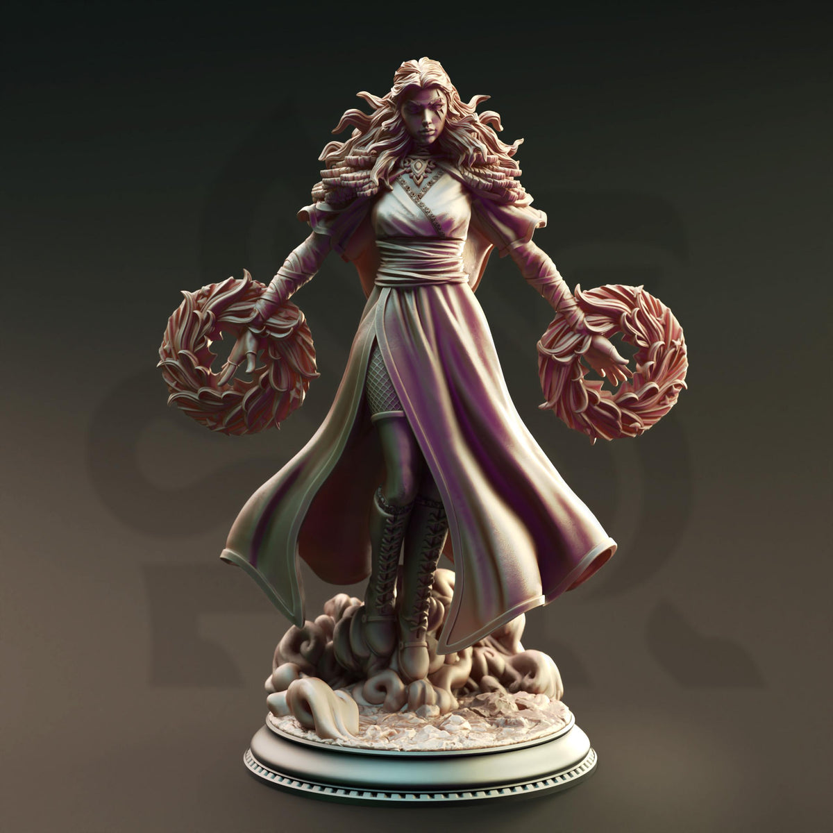 Half-Elf Dark Sorceress - Tyria Ravensong 32mm Resin Miniature D&D 3D Print DND Steampunk