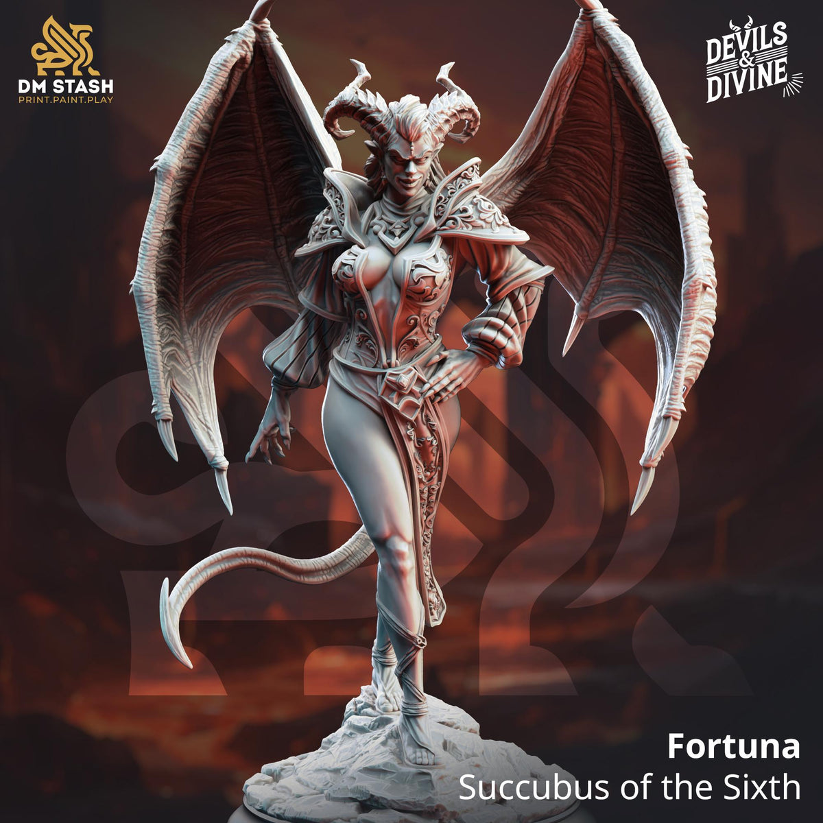 Succubus of Broken Oaths - Fortuna 32mm Resin Miniature D&D 3D Print DND Monster