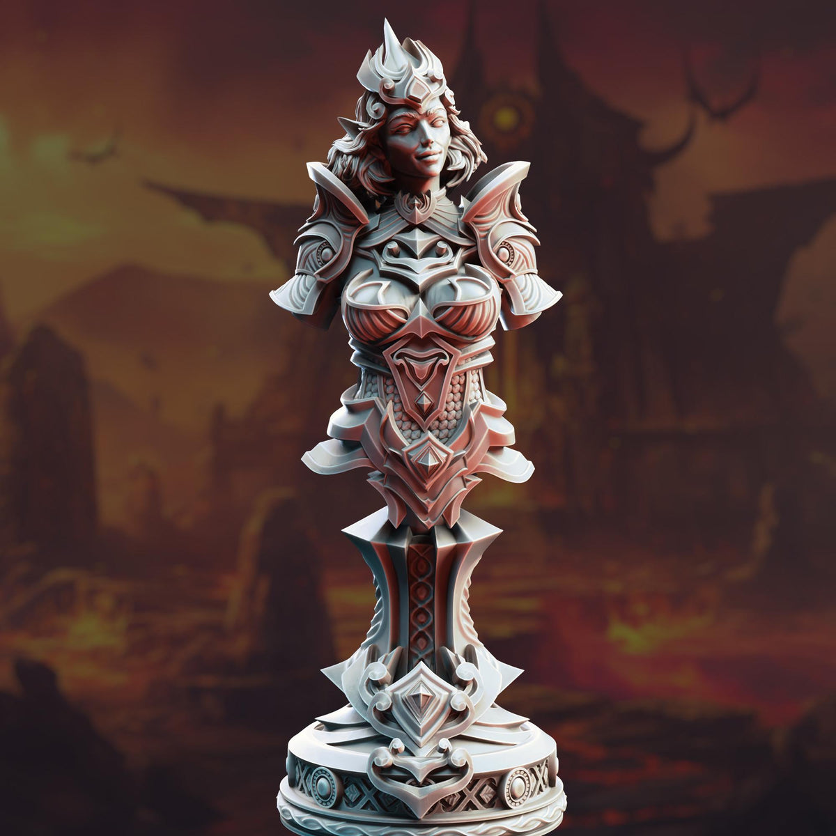 BUST Aasimar Cleric - Elysia 32mm Resin Miniature D&D 3D Print DND Monster