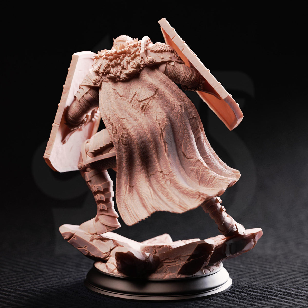 Orc Vanguard - Trenon Two Shields 32mm Resin Miniature D&D 3D Print DND Mage