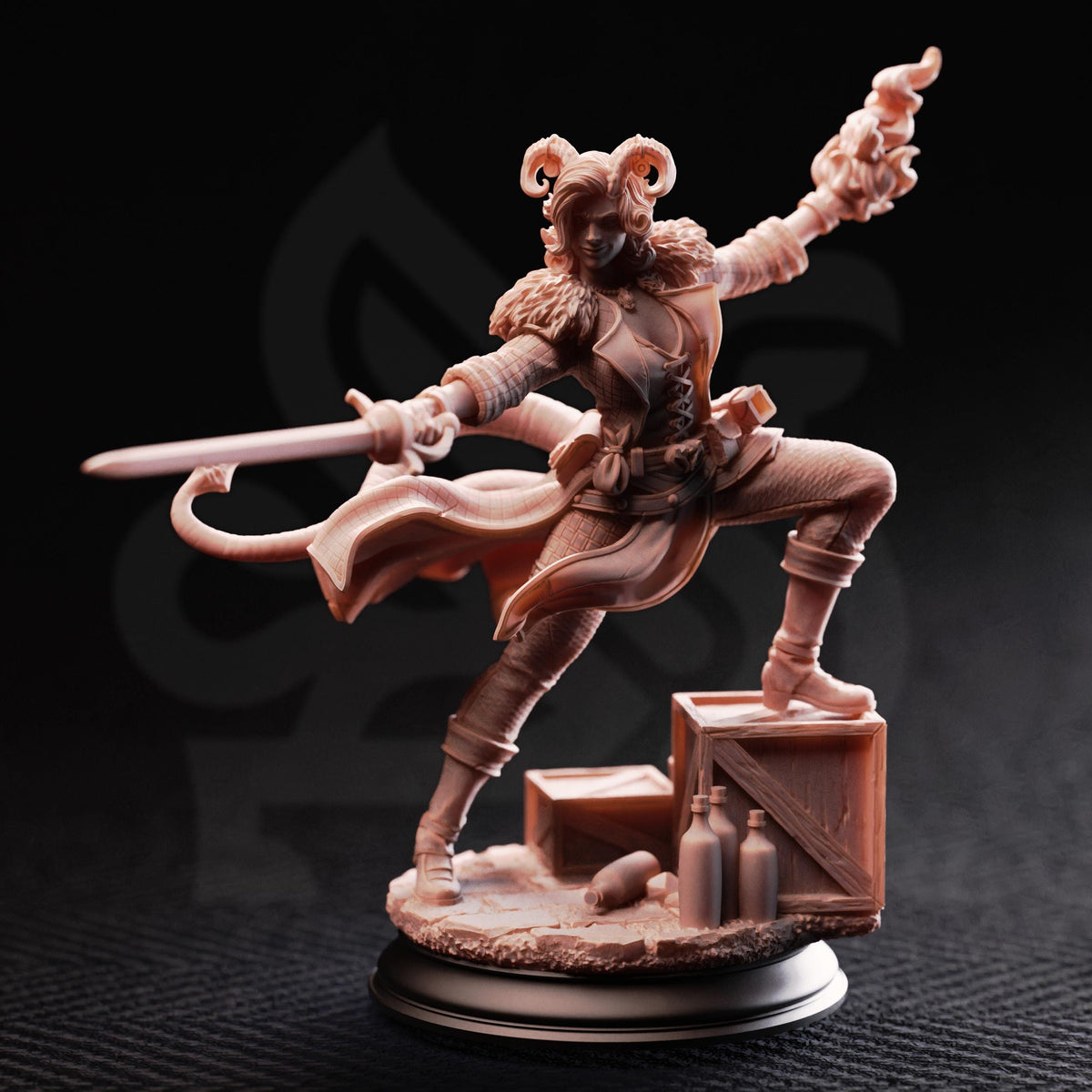 Tiefling Arcane Trickster Rogue - Octavia 32mm Resin Miniature D&D 3D Print DND Mage