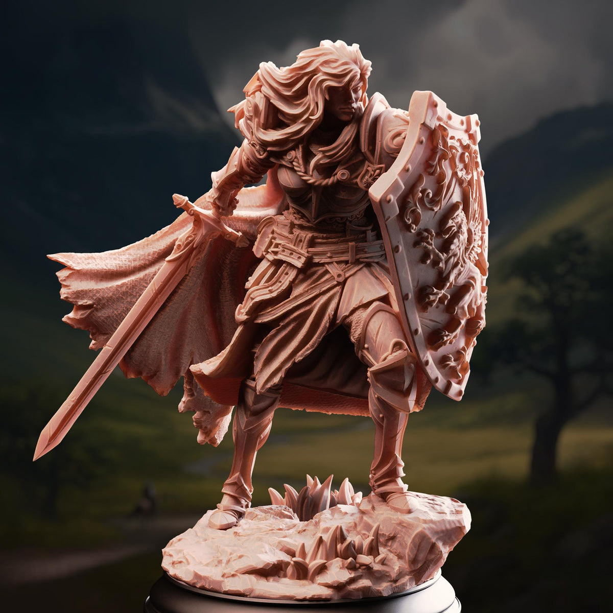 Female Human Fighter - Lydia the Untarnished 32mm Resin Miniature D&D 3D Print DND Mage
