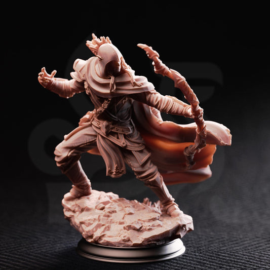 Drow Ranger of the Woods - Indua'ne Viverik 32mm Resin Miniature D&D 3D Print DND Mage