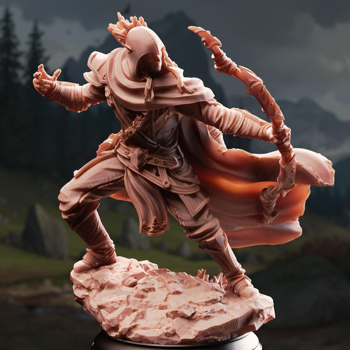 Drow Ranger of the Woods - Indua'ne Viverik 32mm Resin Miniature D&D 3D Print DND Mage