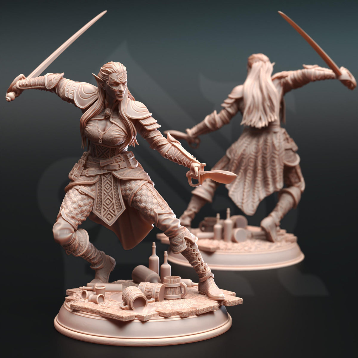 Water Genasi Rogue - Hali Brookes 32mm Resin Miniature D&D 3D Print DND Fantasy