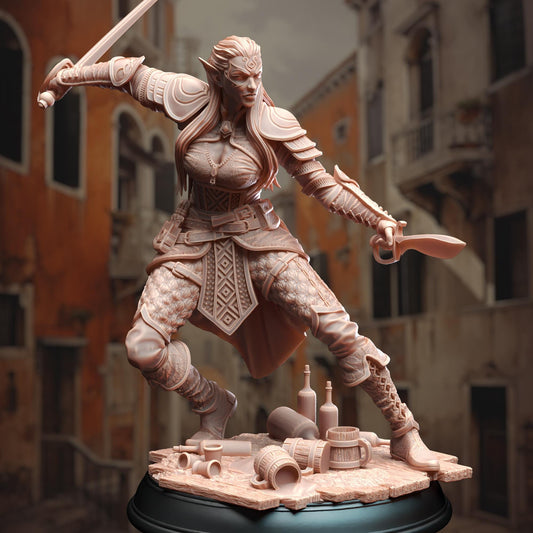 Water Genasi Rogue - Hali Brookes 32mm Resin Miniature D&D 3D Print DND Fantasy
