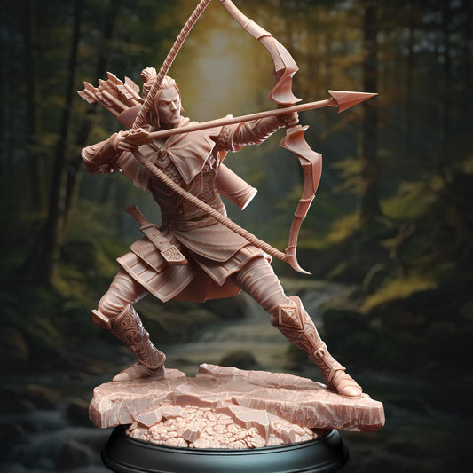 Elven Ranger - Ervion ro Estel 32mm Resin Miniature D&D 3D Print DND Fantasy