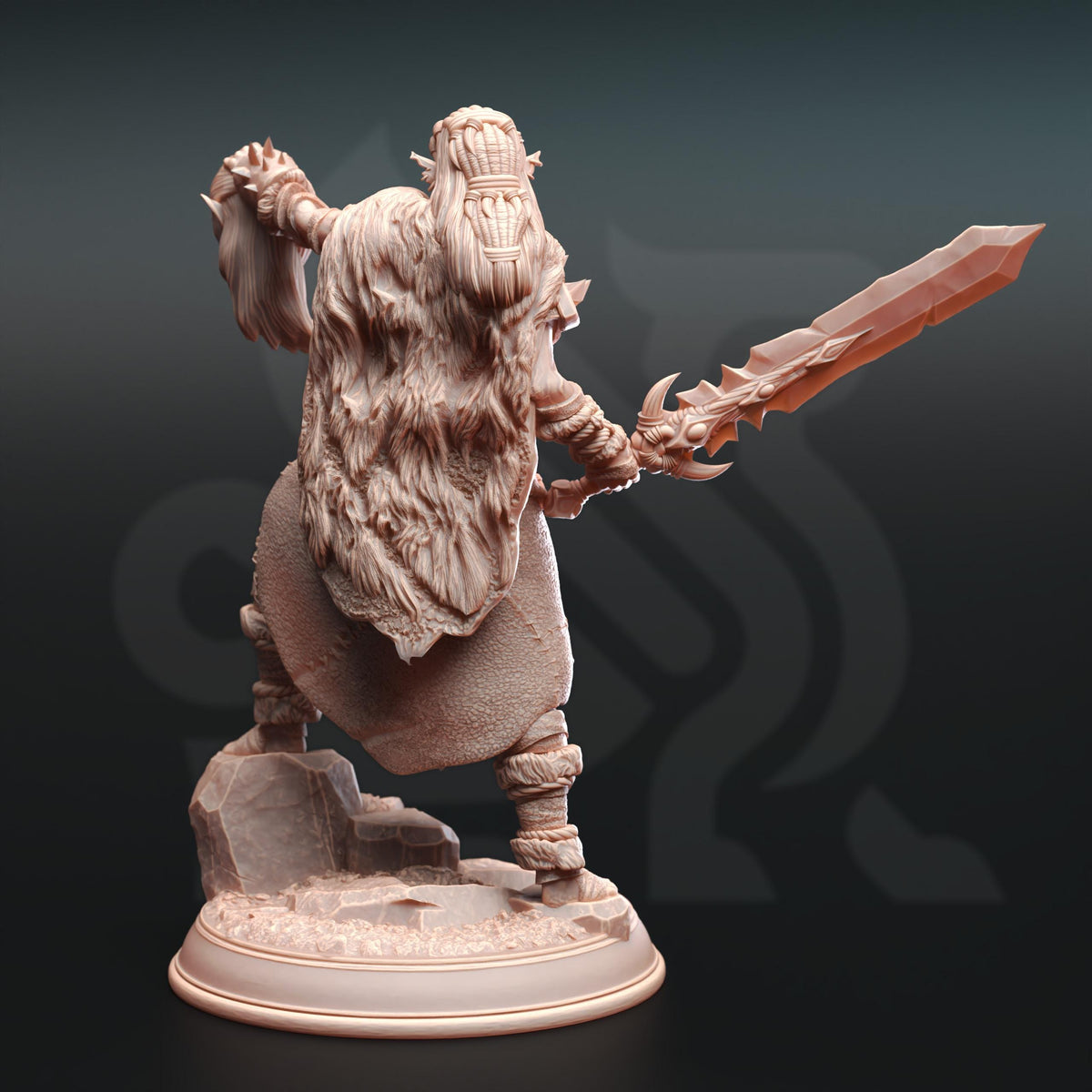 Hobgoblin Barbarian Queen - Brakaza 32mm Resin Miniature D&D 3D Print DND Fantasy