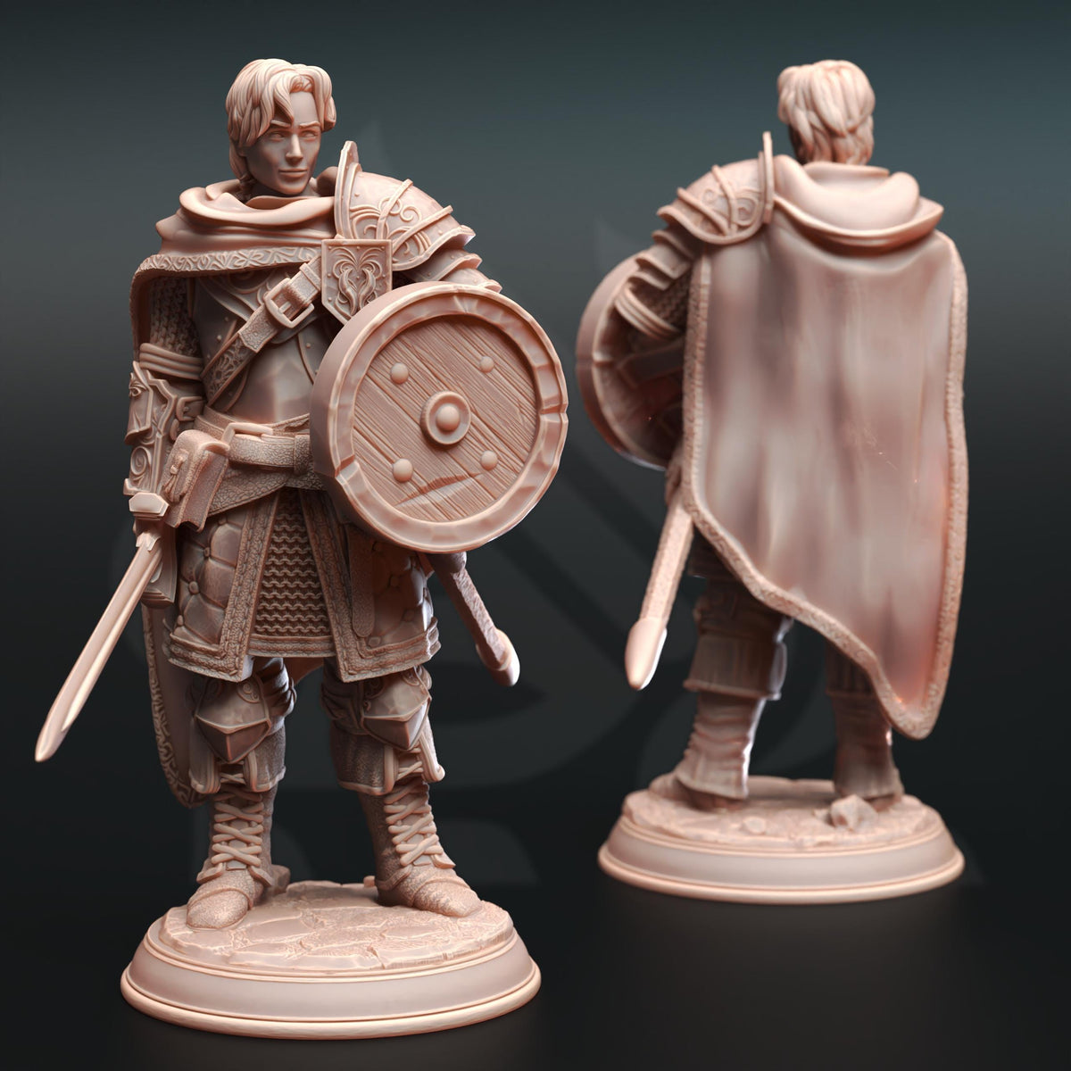 Human Fighter - Arion Midrun 32mm Resin Miniature D&D 3D Print DND Fantasy