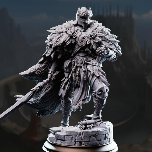 Knight of the Owl - Eulysses the Eversighted 32mm Resin Miniature D&D 3D Print DND Arena