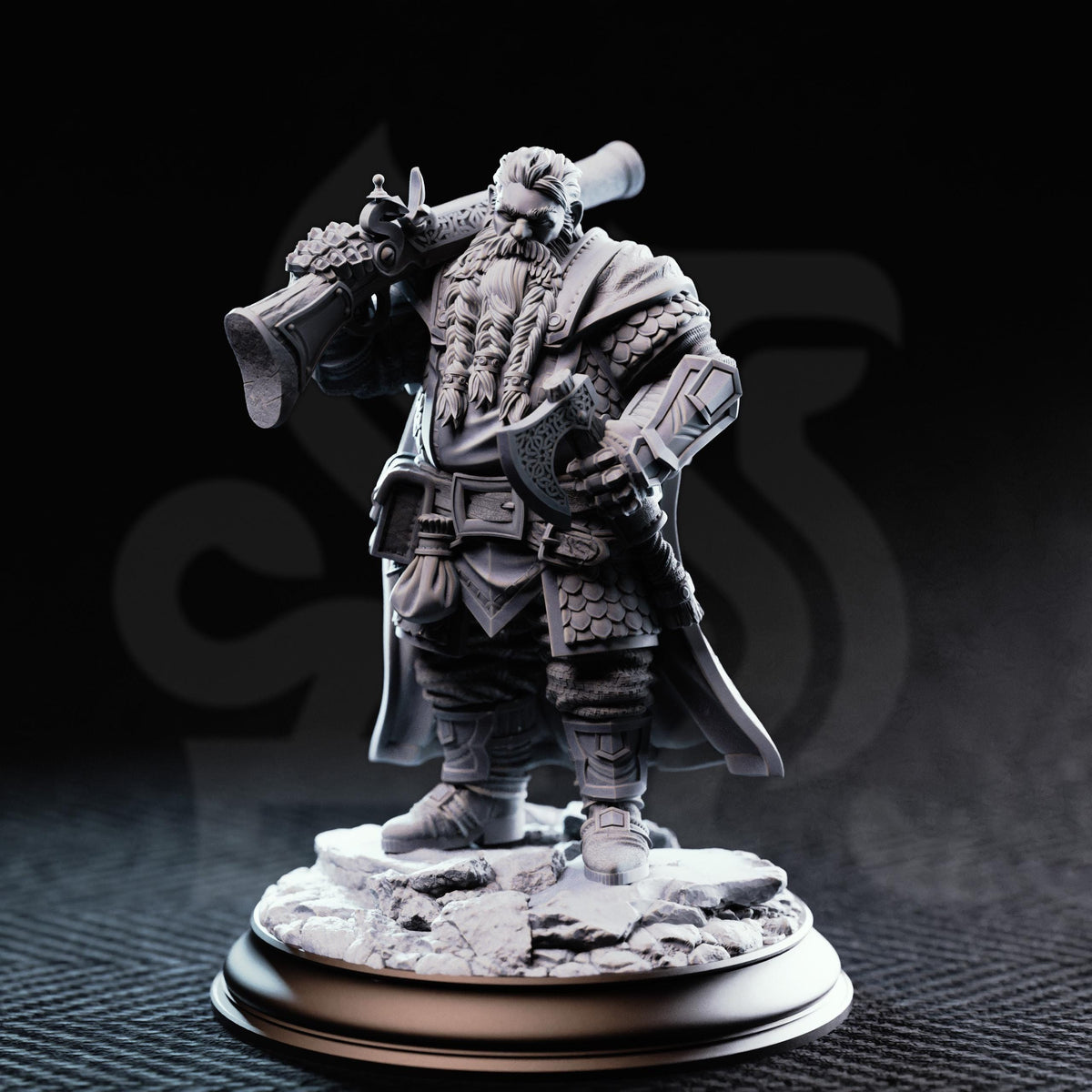 Dwarf Marksman Hunter - Nilyerg Sureshot 32mm Resin Miniature D&D 3D Print DND Arena