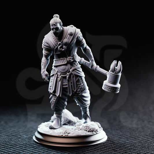 Exotic Mercenary - Sindan the Southern Hammer 32mm Resin Miniature D&D 3D Print DND Arena