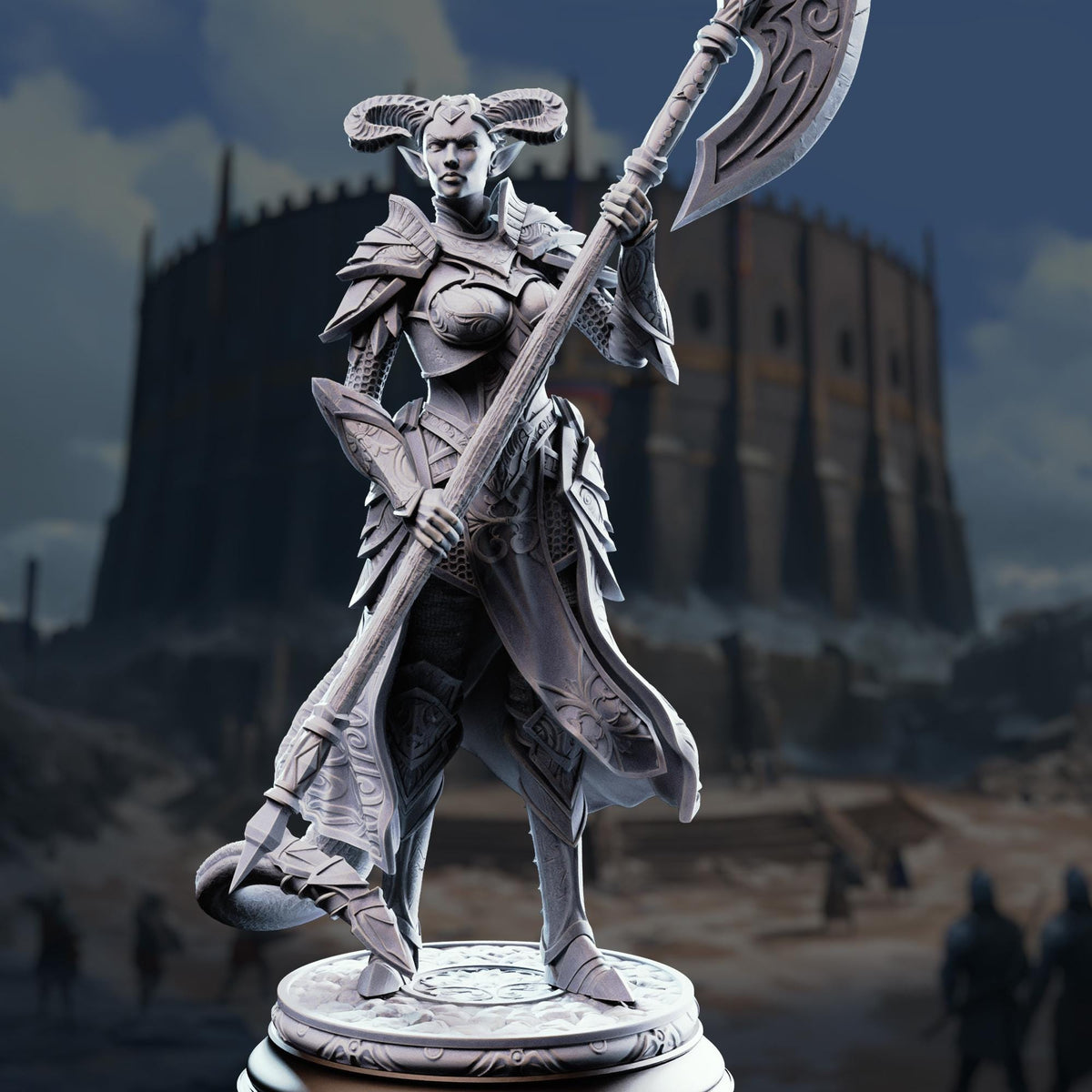 Tiefling Noblewoman - The Matriarch 32mm Resin Miniature D&D 3D Print DND Arena