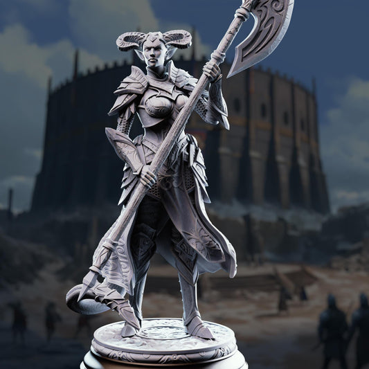 Tiefling Noblewoman - The Matriarch 32mm Resin Miniature D&D 3D Print DND Arena