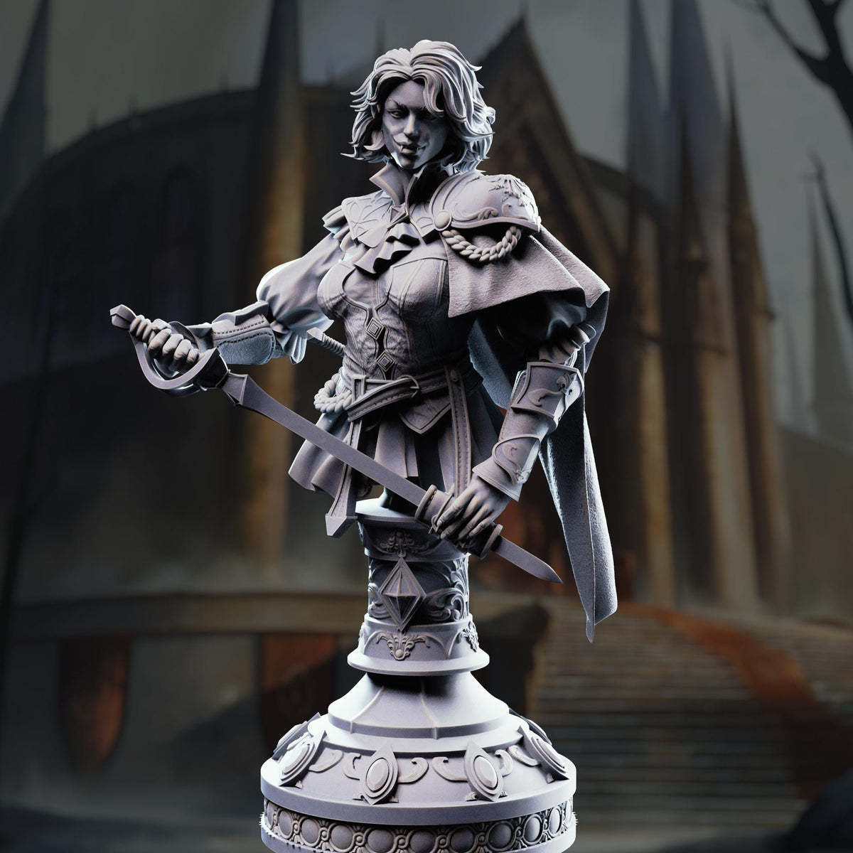 BUST - Vampire Noblewoman Duelist - Victoria Asquith 32mm Resin Miniature D&D 3D Print DND Arena