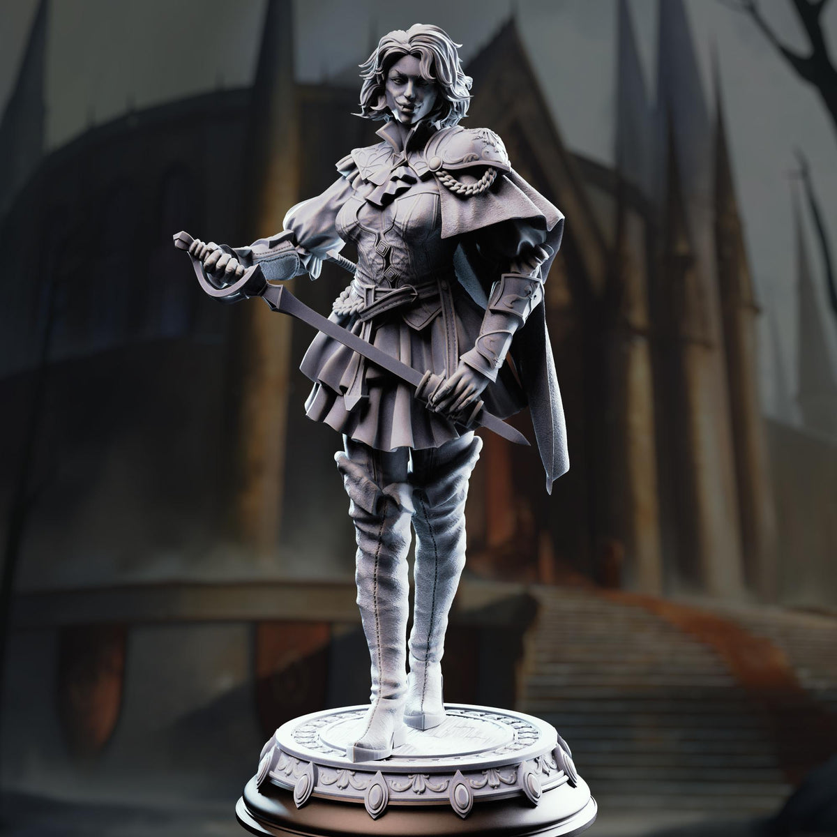Vampire Noblewoman Duelist - Victoria Asquith 32mm Resin Miniature D&D 3D Print DND Arena