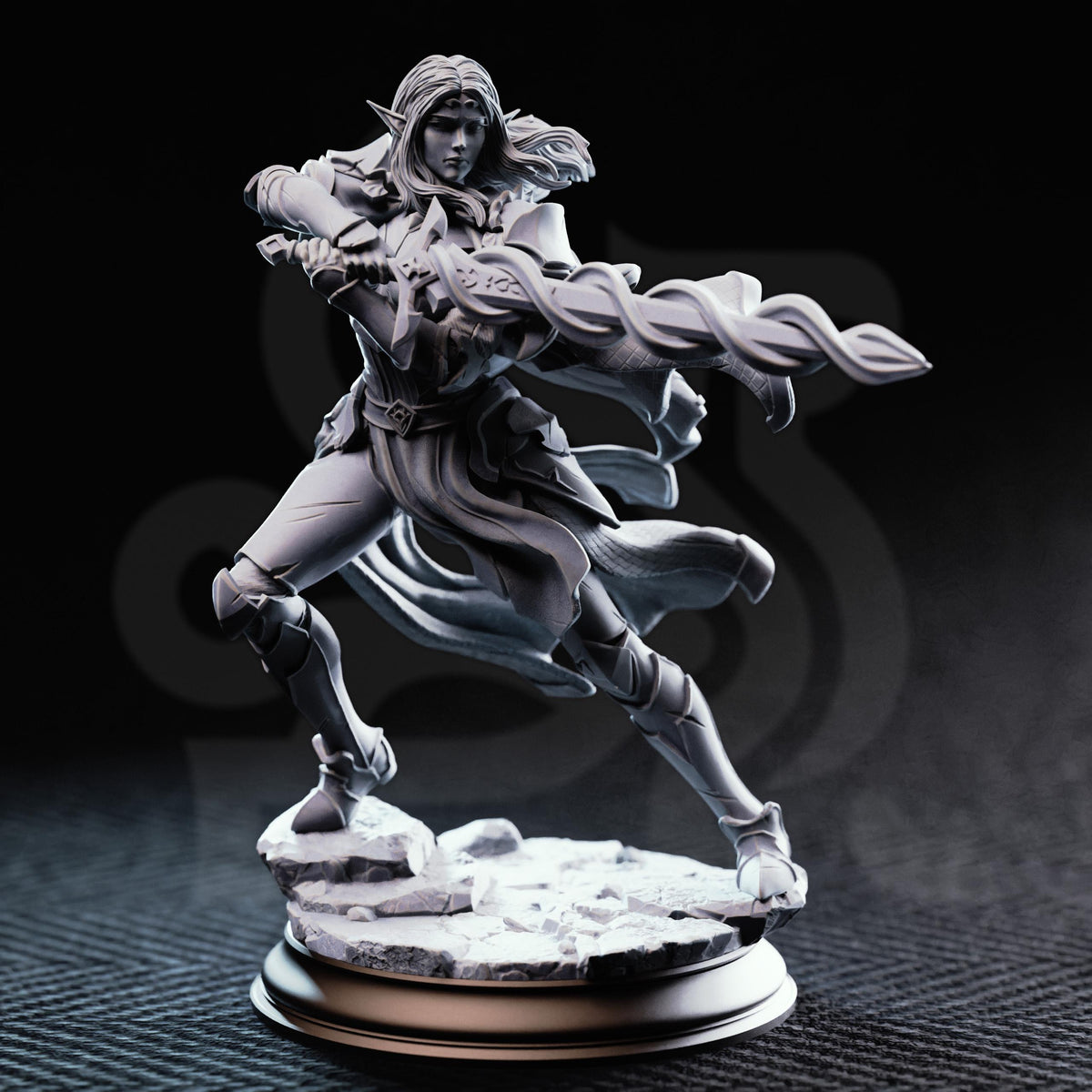 High Elf Spellsword - Cerindelia of House Verani 32mm Resin Miniature D&D 3D Print DND Arena