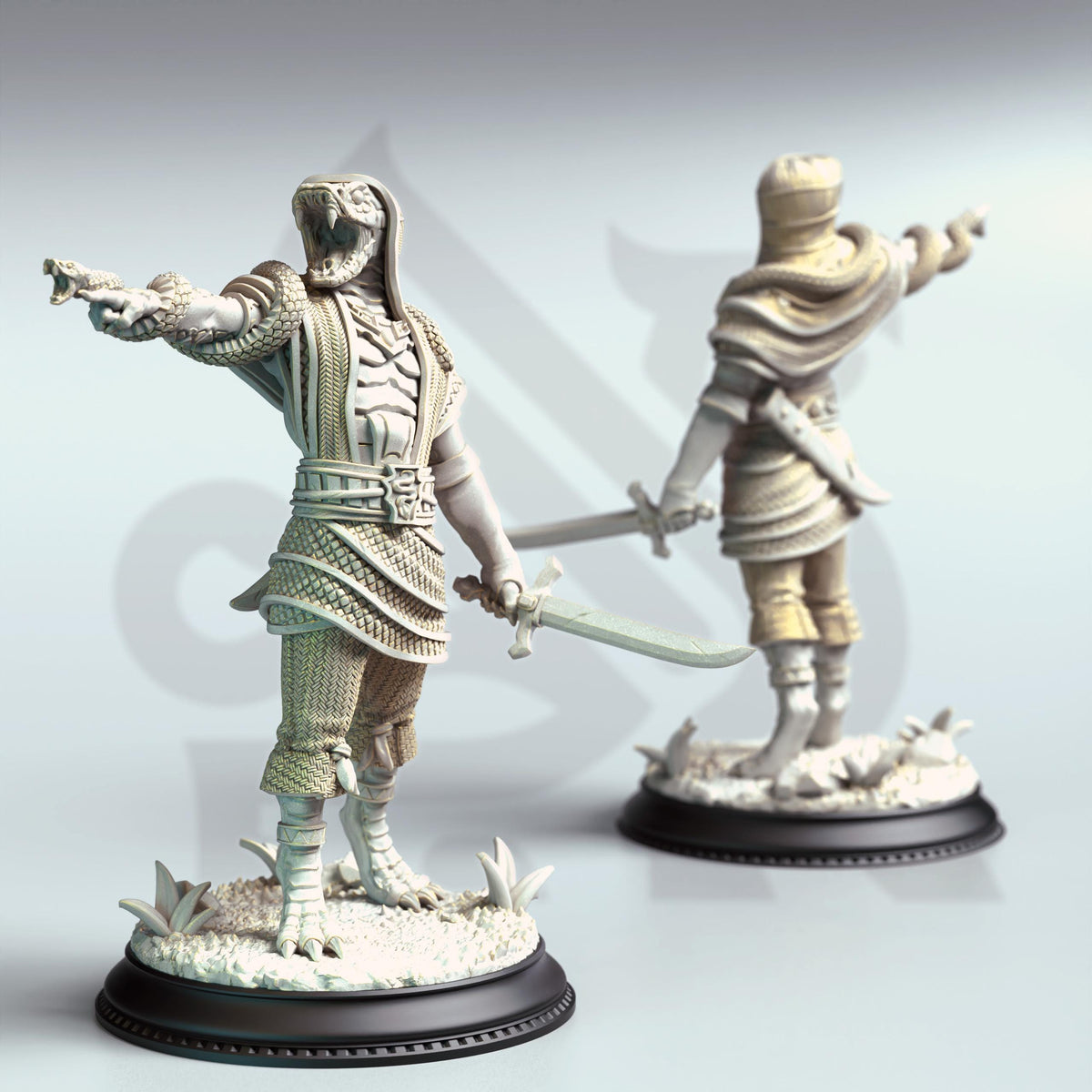 Snake Warrior Yuan-Ti Cultists - Shyasara 32mm Resin Miniature D&D 3D Print DND Japan Eastern