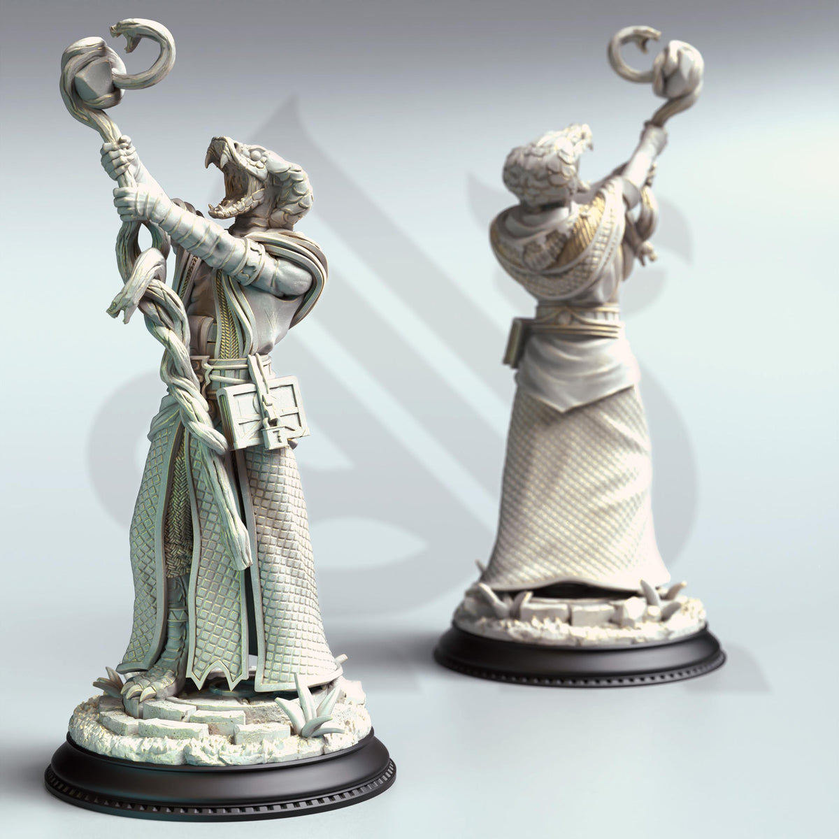 Snake Warrior Yuan-Ti Cultists - Shyasara 32mm Resin Miniature D&D 3D Print DND Japan Eastern
