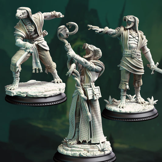 Snake Warrior Yuan-Ti Cultists - Shyasara 32mm Resin Miniature D&D 3D Print DND Japan Eastern