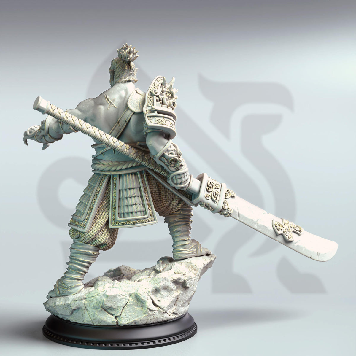 Eastern Orc Battlemaster - Bao Long 32mm Resin Miniature D&D 3D Print DND Japan