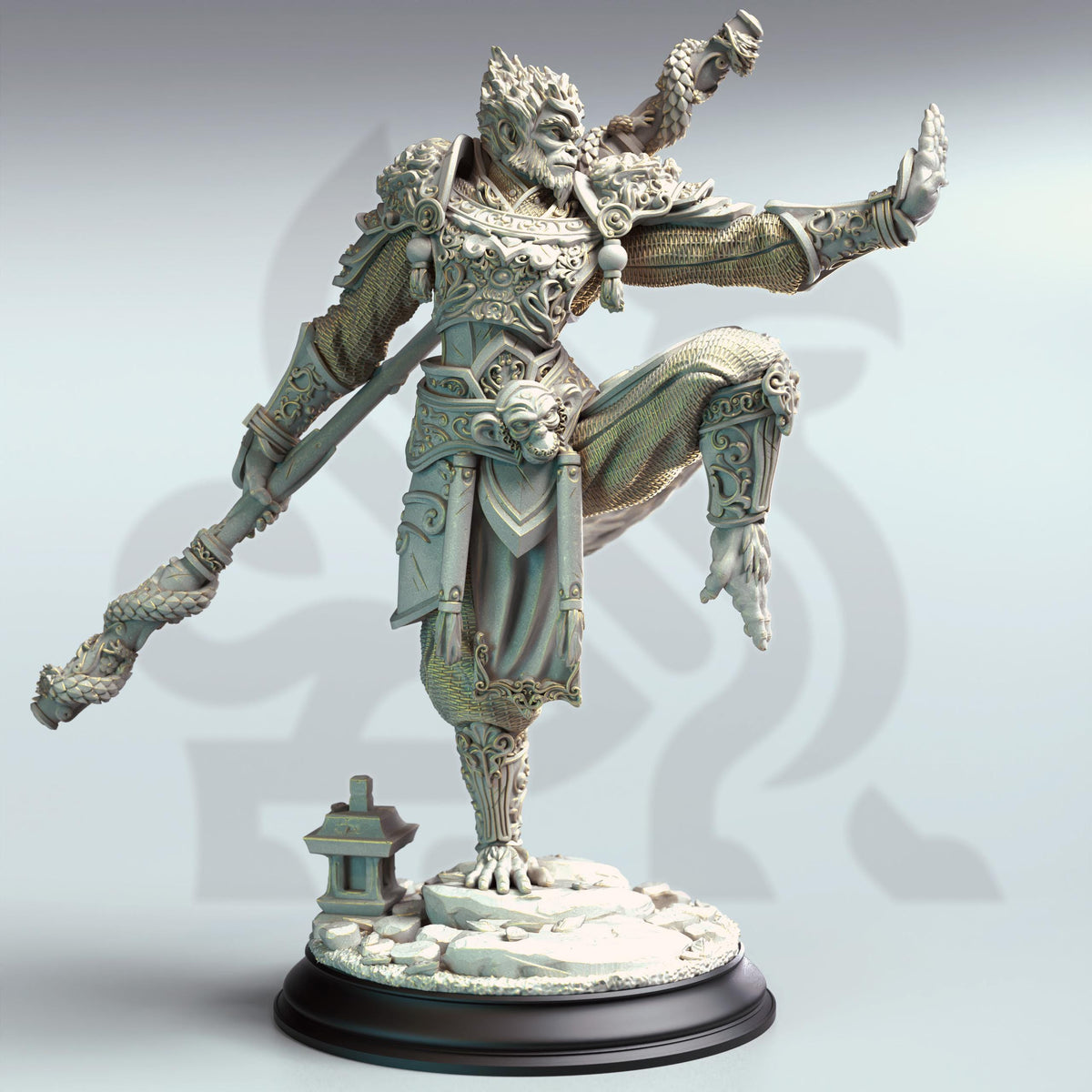 Monkey King - Wukong (Kuzen) 32mm Resin Miniature D&D 3D Print DND Japan Animalfolk Monk