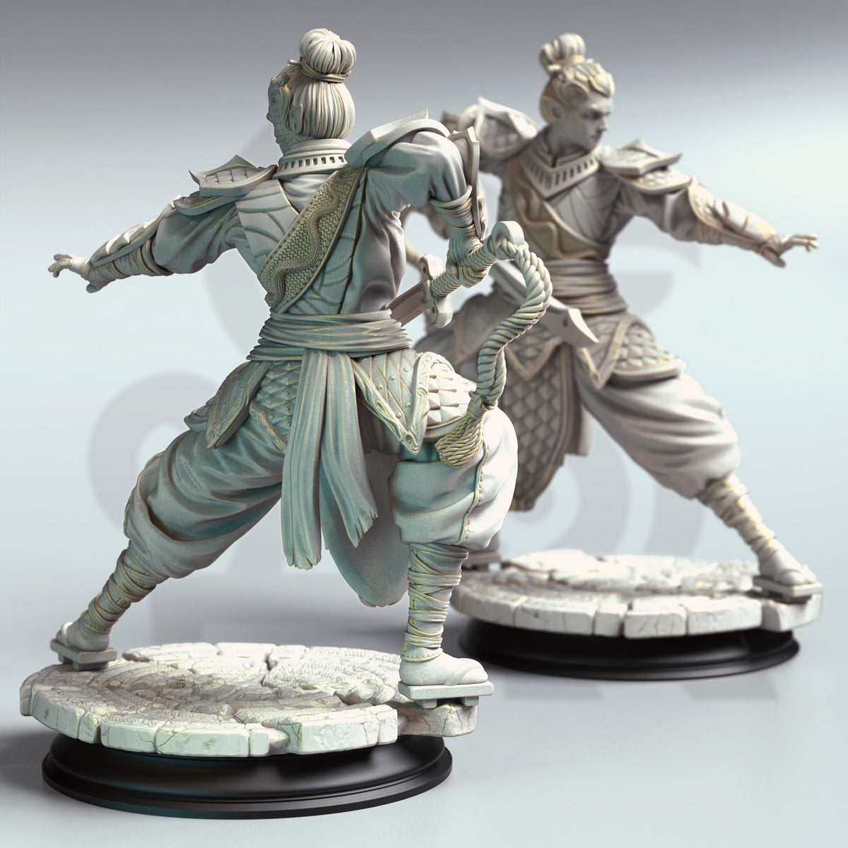 Eastern Yuan-Ti Pureblood Fighter - Jin Shi 32mm Resin Miniature D&D 3D Print DND Japan Eastern