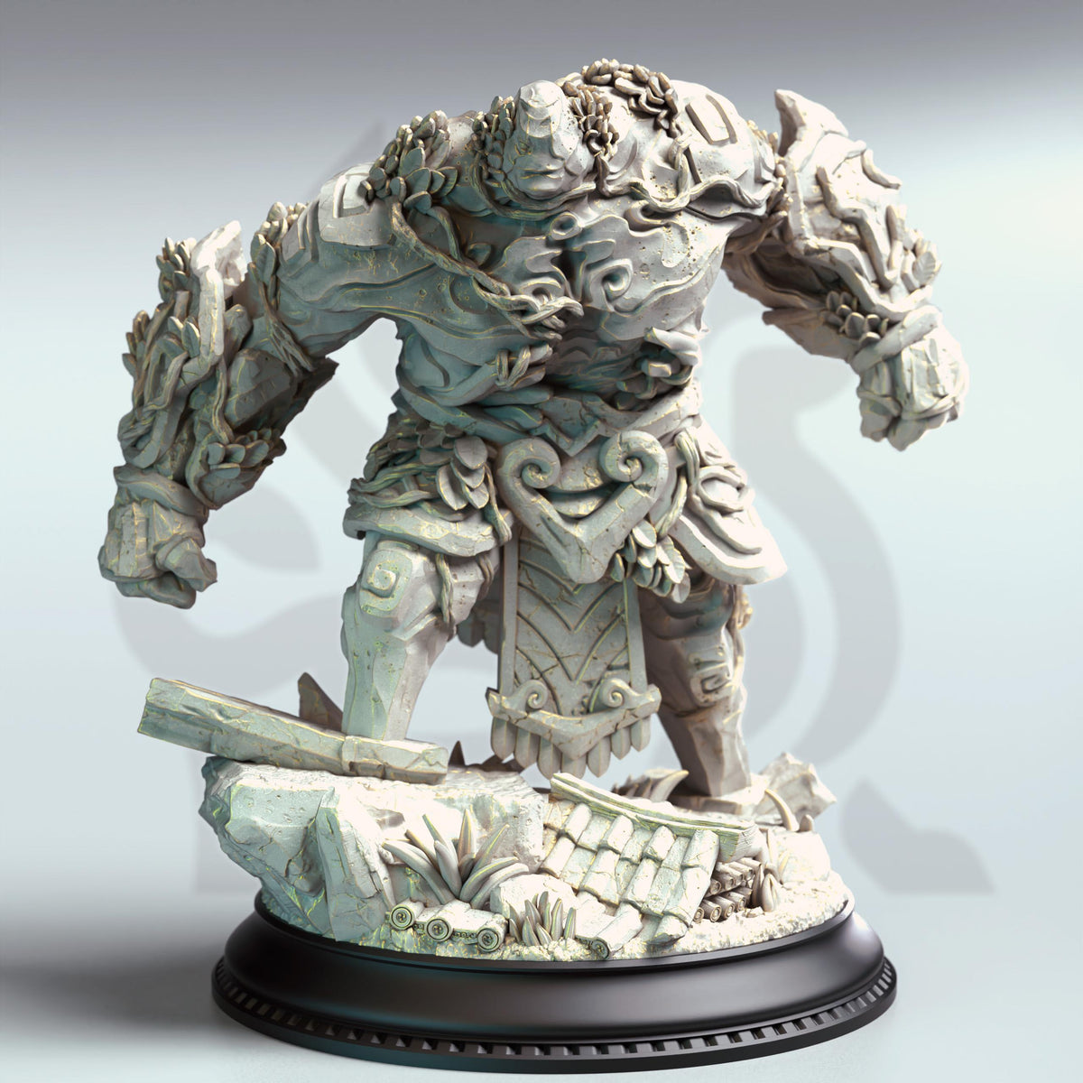 Jade Golem - Gyokusho 32mm Resin Miniature D&D 3D Print DND Japan Eastern