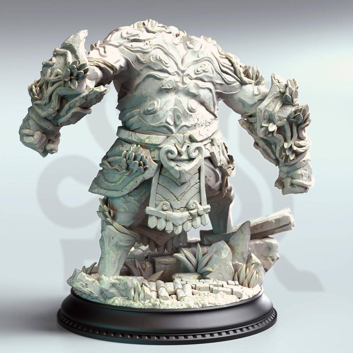 Jade Golem - Gyokusho 32mm Resin Miniature D&D 3D Print DND Japan Eastern