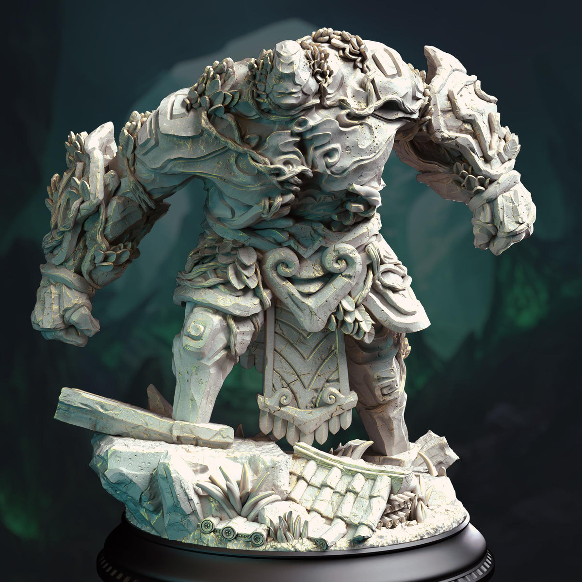 Jade Golem - Gyokusho 32mm Resin Miniature D&D 3D Print DND Japan Eastern
