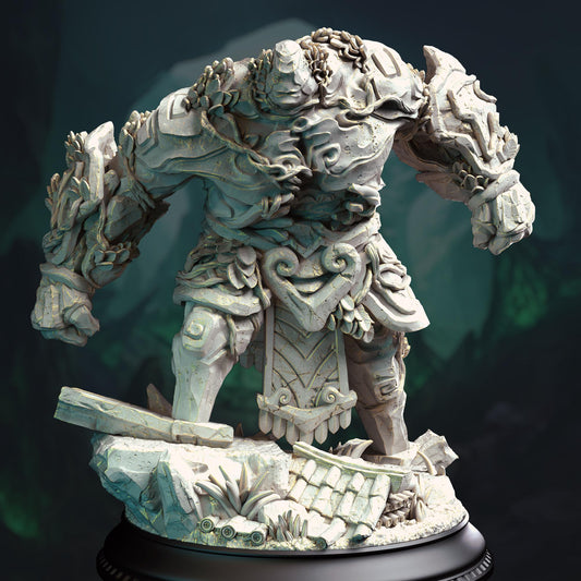 Jade Golem - Gyokusho 32mm Resin Miniature D&D 3D Print DND Japan Eastern