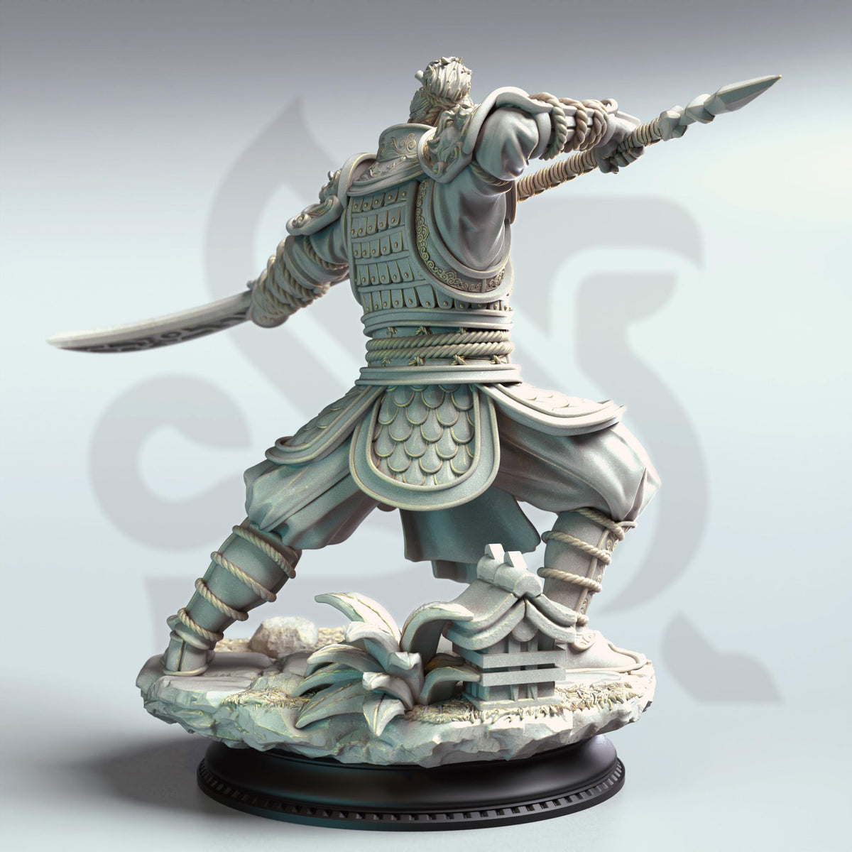 Eastern Commander Fighter - Hu Shen 32mm Resin Miniature D&D 3D Print DND Japan