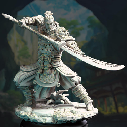Eastern Commander Fighter - Hu Shen 32mm Resin Miniature D&D 3D Print DND Japan
