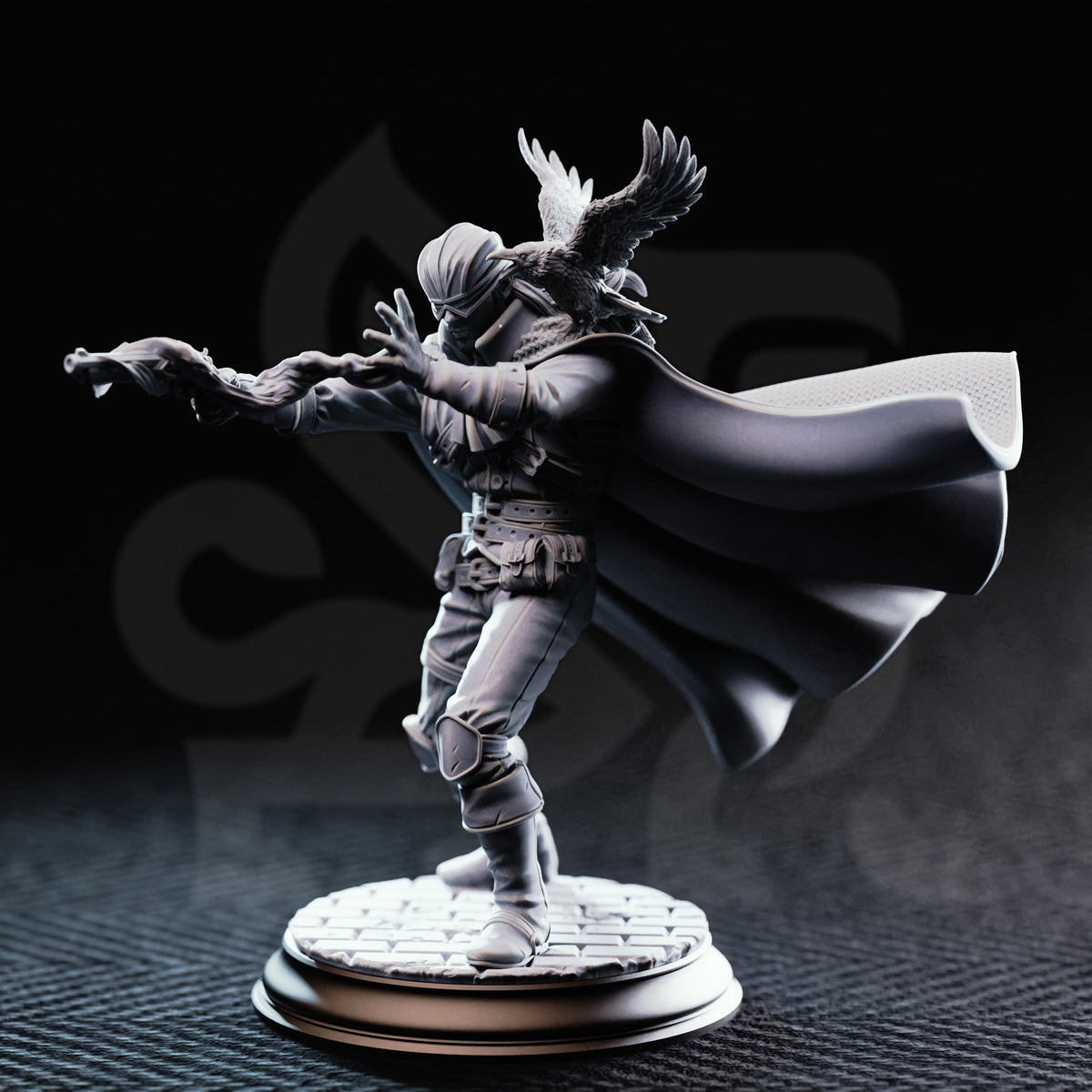 Blind Arcane Gunslinger - Crow Eyes 32mm Resin Miniature D&D 3D Print DND Arena