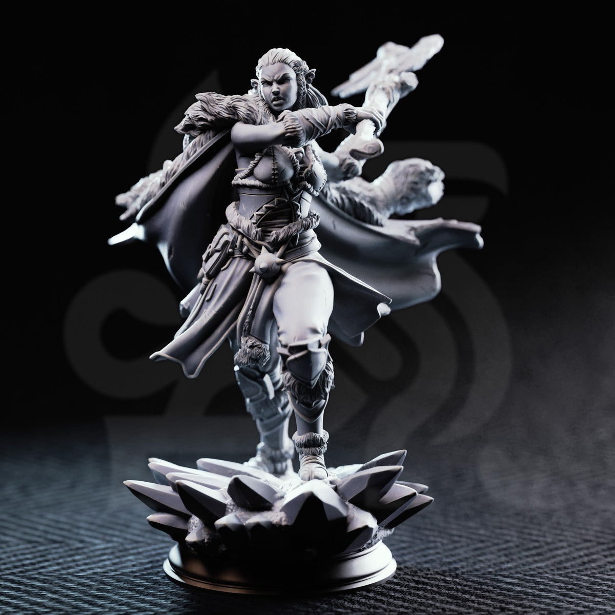 Goliath Barbarian Sorcerer - Ice Heart 32mm Resin Miniature D&D 3D Print DND Arena