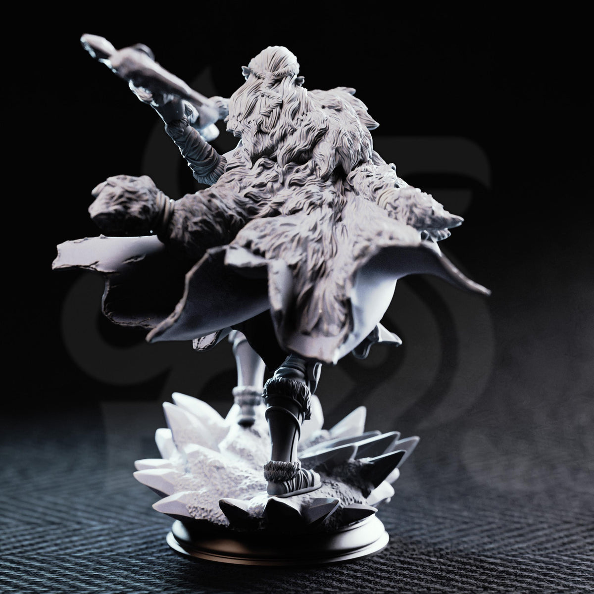 Goliath Barbarian Sorcerer - Ice Heart 32mm Resin Miniature D&D 3D Print DND Arena