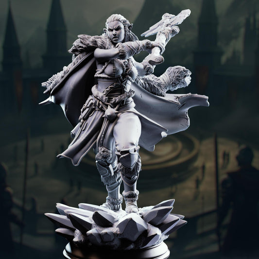 Goliath Barbarian Sorcerer - Ice Heart 32mm Resin Miniature D&D 3D Print DND Arena