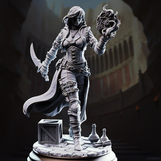 Arcane Trickster Rogue - Kira Solseth 32mm Resin Miniature D&D 3D Print DND Arena