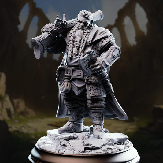 Dwarf Marksman Hunter - Nilyerg Sureshot 32mm Resin Miniature D&D 3D Print DND Arena