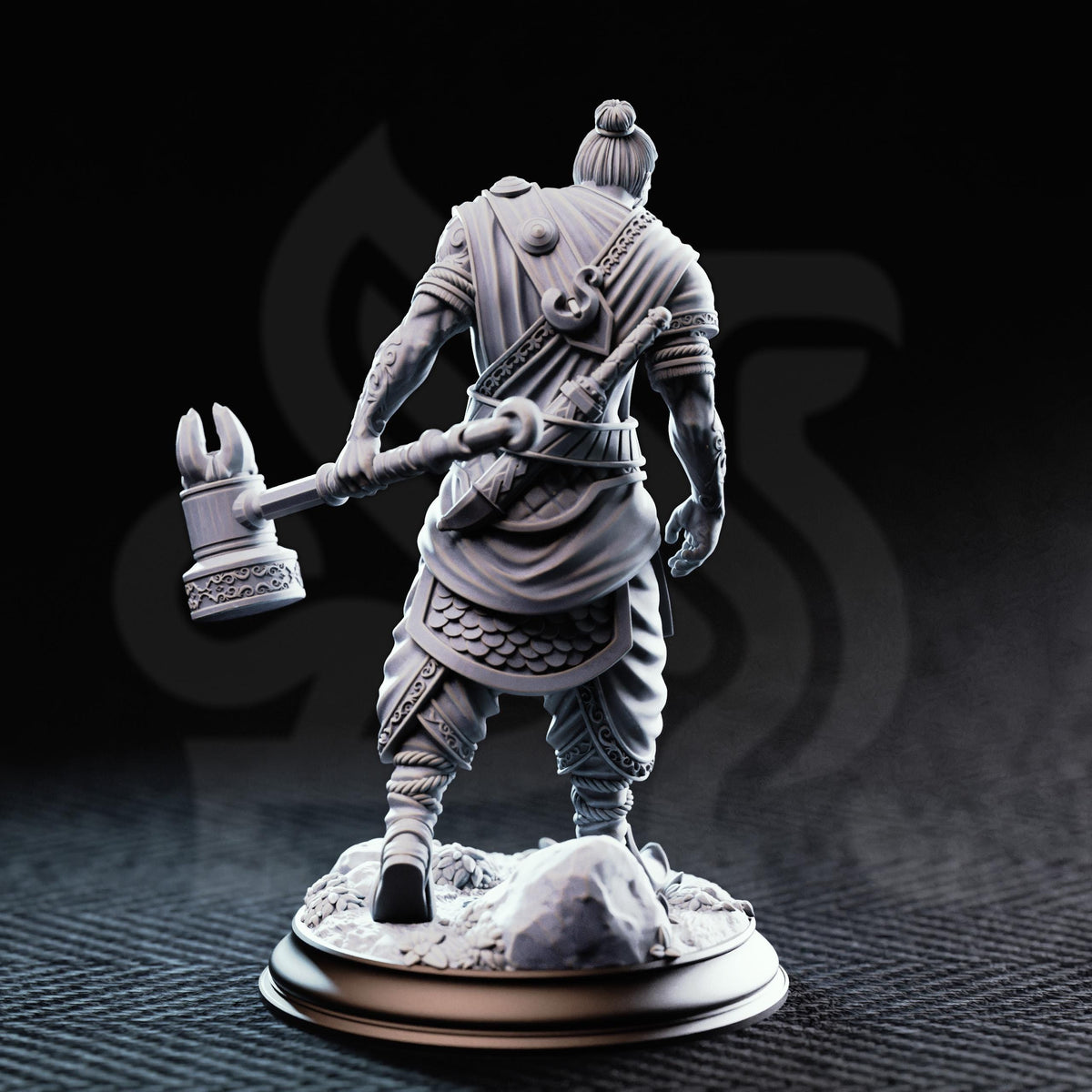 Exotic Mercenary - Sindan the Southern Hammer 32mm Resin Miniature D&D 3D Print DND Arena
