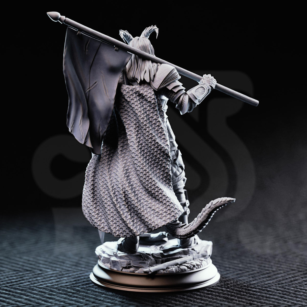 Tiefling Veteran Fighter - The Captain 32mm Resin Miniature D&D 3D Print DND Arena