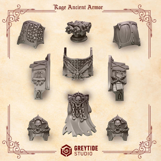 Crimson Lords Rage Ancient Armor Conversion Bits Set for Wargames & Skirmish Tabletop 3d Printed