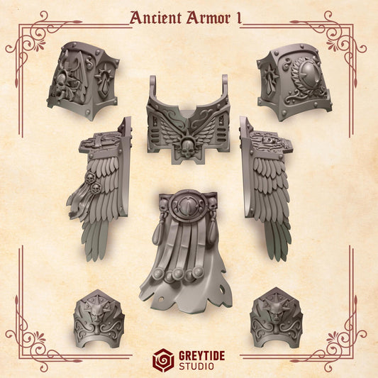 Crimson Lords Ancient Armor Upgrade Bits Set for Wargames & Skirmish Tabletop 3d Printed