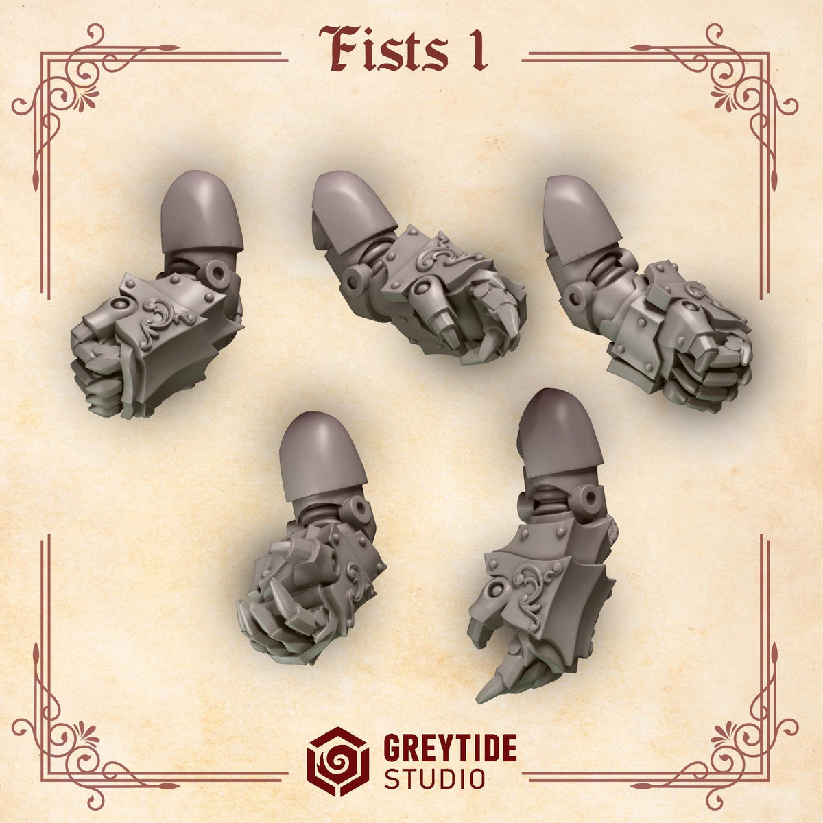 Crimson Lords Fists x10 Conversion Bits Set for Wargames & Skirmish Tabletop 3d Printed
