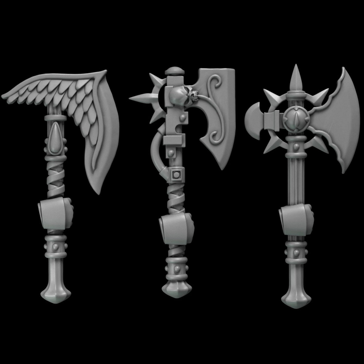Crimson Lords Axes x5 Bits Set for Wargames & Skirmish Tabletop 3d Printed Kit bash