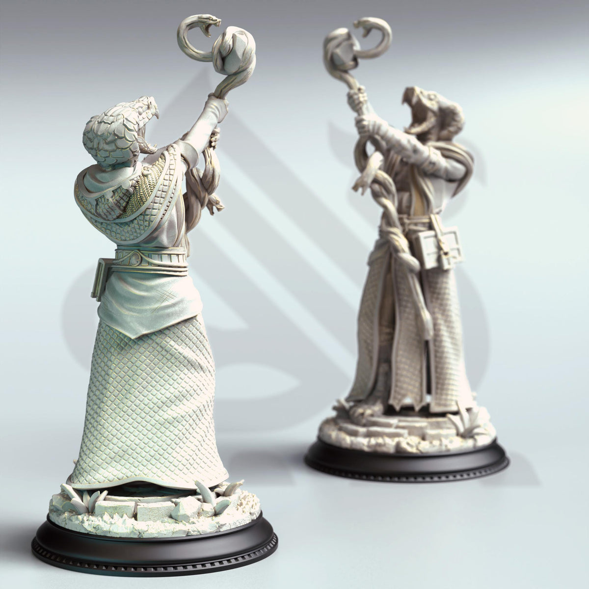 Snake Warrior Yuan-Ti Cultists - Shyasara 32mm Resin Miniature D&D 3D Print DND Japan Eastern