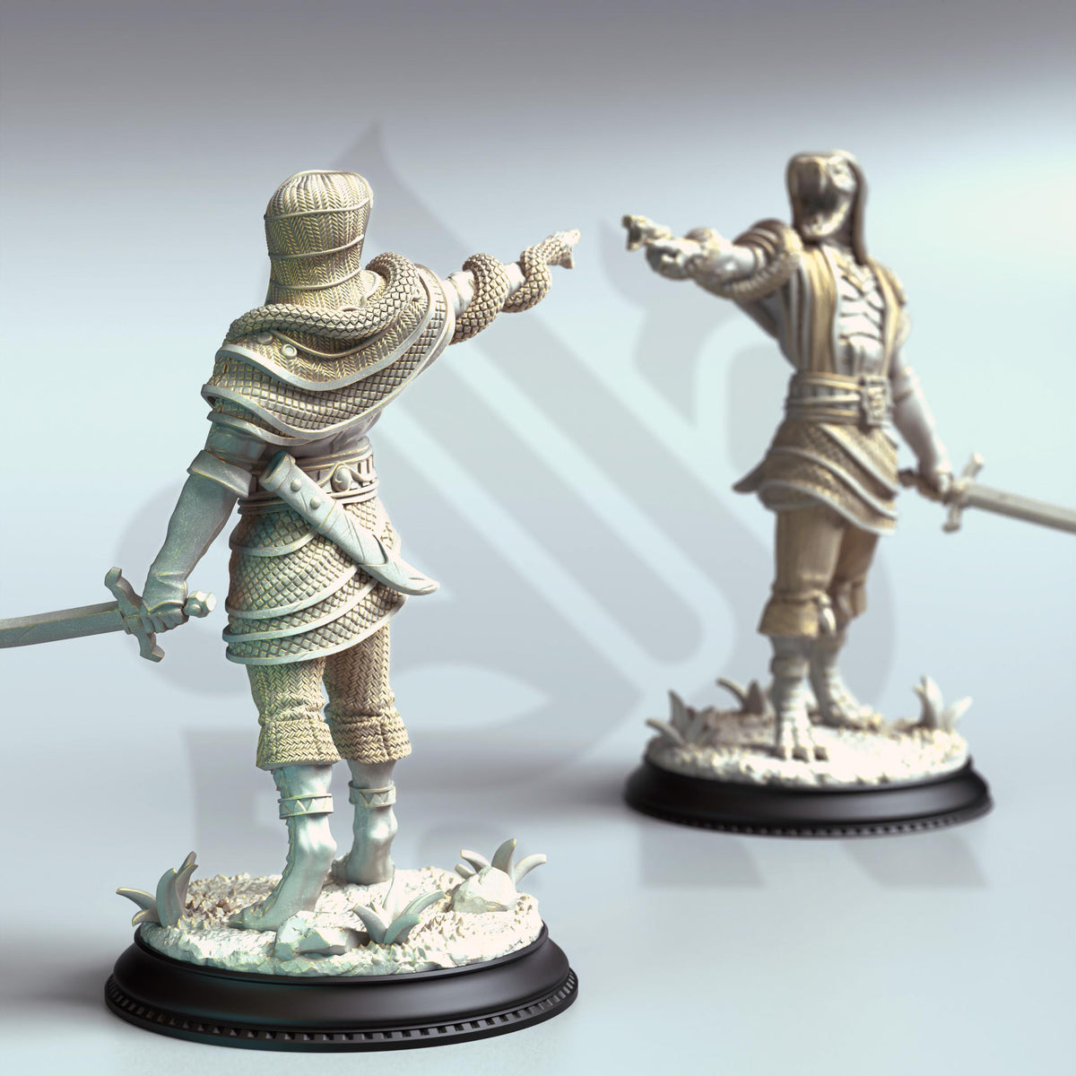 Snake Warrior Yuan-Ti Cultists - Shyasara 32mm Resin Miniature D&D 3D Print DND Japan Eastern