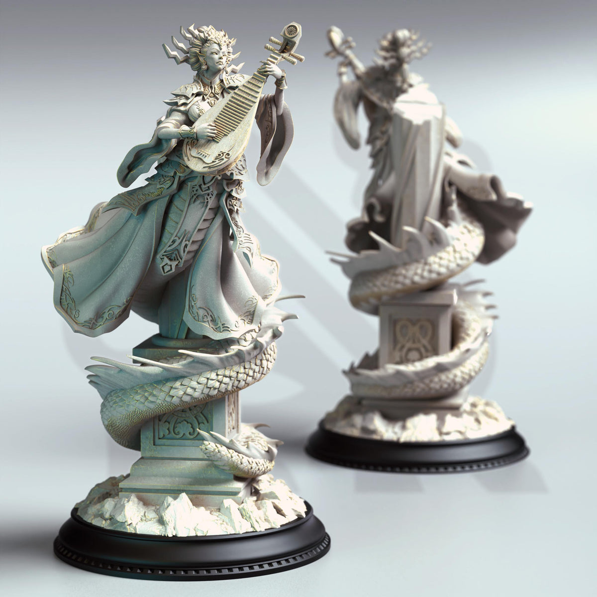 Eastern Medusa Siren - Lian She 32mm Resin Miniature D&D 3D Print DND Japan