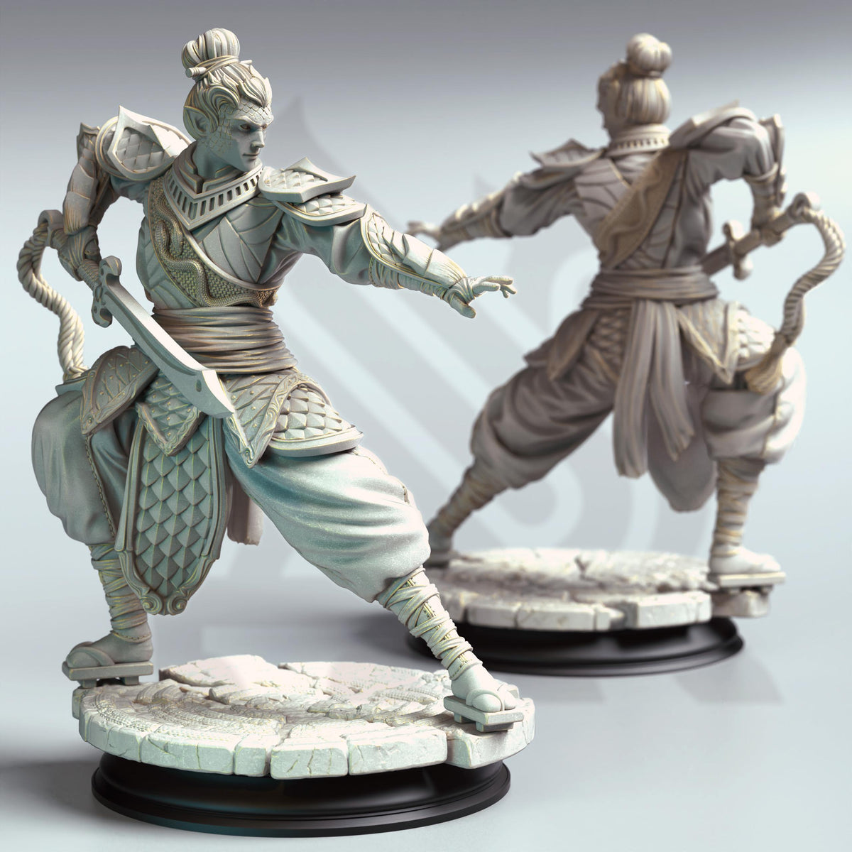 Eastern Yuan-Ti Pureblood Fighter - Jin Shi 32mm Resin Miniature D&D 3D Print DND Japan Eastern