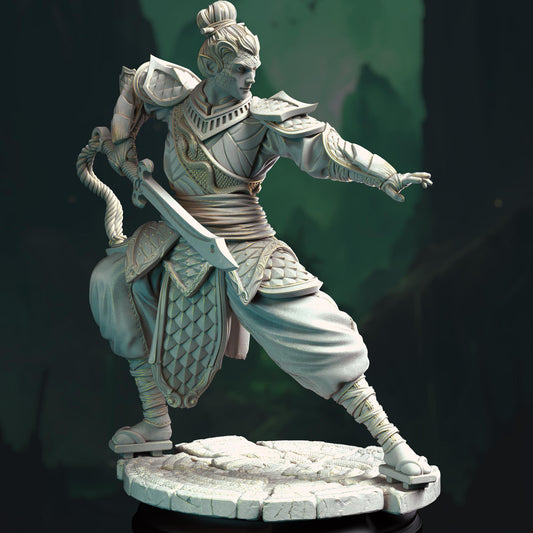Eastern Yuan-Ti Pureblood Fighter - Jin Shi 32mm Resin Miniature D&D 3D Print DND Japan Eastern